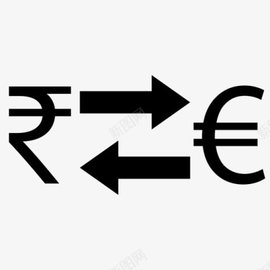 卢比欧元兑换货币外汇图标图标