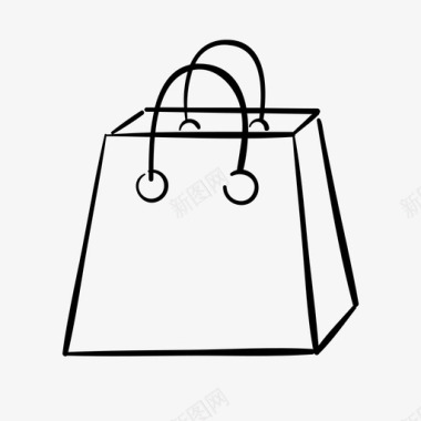 购物袋结账手绘图标图标