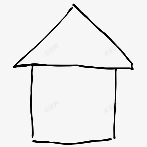 家建筑手绘图标svg_新图网 https://ixintu.com 家 建筑 房子 手绘 素描