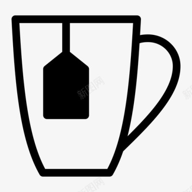 热茶饮料放松图标图标