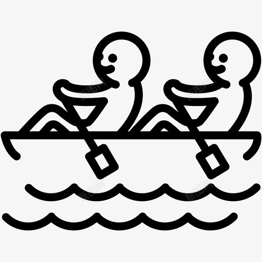 团队合作划船独木舟图标svg_新图网 https://ixintu.com 划桨 划船 团队合作 快乐人人力资源和生活方式 独木舟