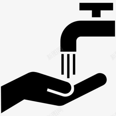 洗手清洁水龙头图标图标