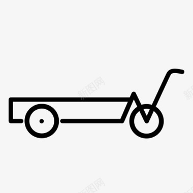 三角洲拖车自行车拖车货运自行车图标图标