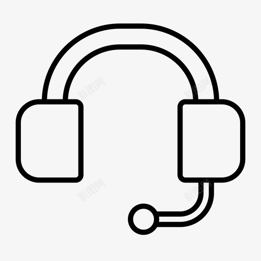 客户服务小工具耳机图标svg_新图网 https://ixintu.com 客户服务 小工具 支持 耳机 营销和广告线v01 话务员