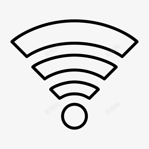 wifi精简连接互联网图标svg_新图网 https://ixintu.com wifi精简 互联网 信号 在线 连接