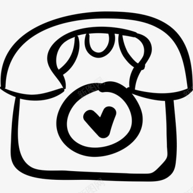 电话圣瓦伦丁轮廓黑色图标图标