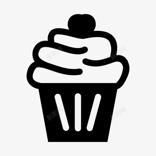 杯形蛋糕面包房甜点图标svg_新图网 https://ixintu.com 杯形蛋糕 洒布 甜点 糖霜 面包房