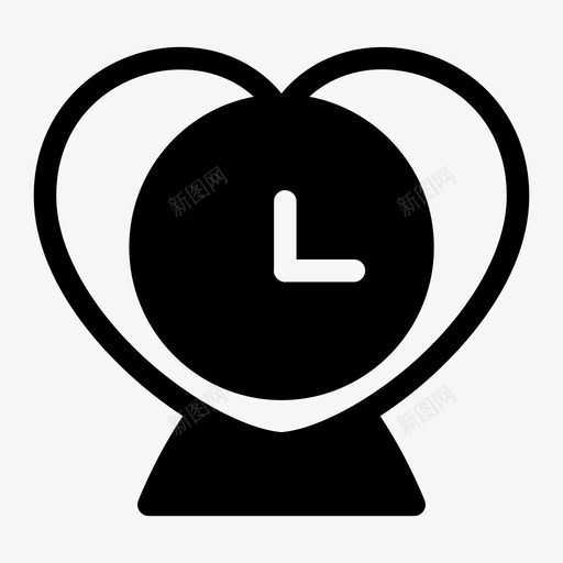 心形钟时间手表图标svg_新图网 https://ixintu.com 心形钟 手表 时间