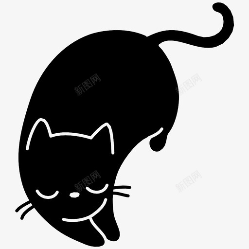 猫打盹可爱猫图标svg_新图网 https://ixintu.com 可爱 宠物 猫 猫打盹 猫的力量