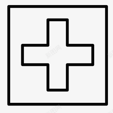 十字架急救健康图标图标