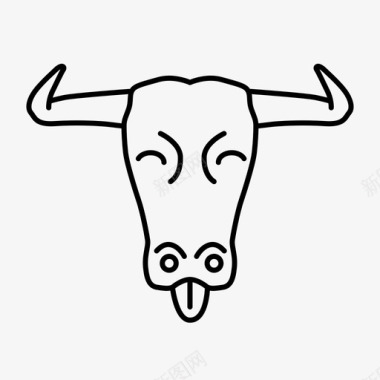 牛舌头动物西班牙图标图标