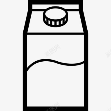 牛奶盒饮料包装图标图标