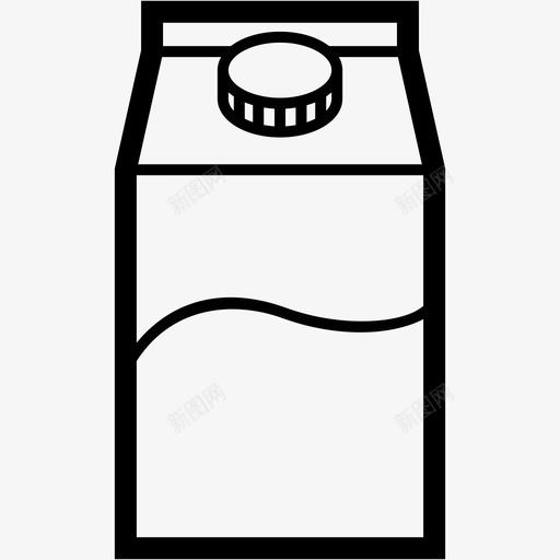 牛奶盒饮料包装图标svg_新图网 https://ixintu.com 包装 四包 牛奶盒 粗体轮廓 饮料