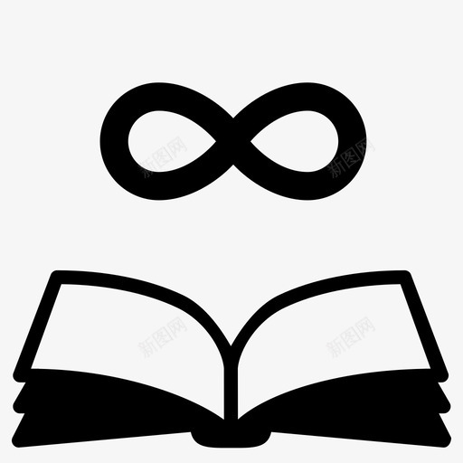 无限的书开放阅读图标svg_新图网 https://ixintu.com 开放 无限的书 来源 阅读