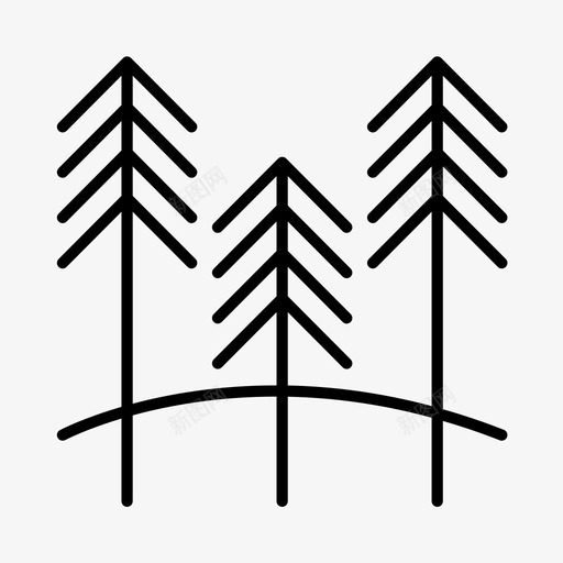 公园自然松树图标svg_新图网 https://ixintu.com 公园 松树 林地 树木 自然
