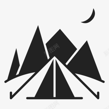 露营登山帐篷图标图标