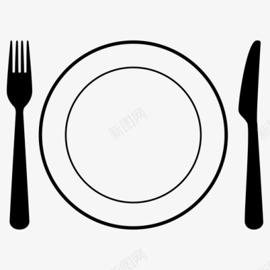 带餐具的盘子晚餐盘子图标图标
