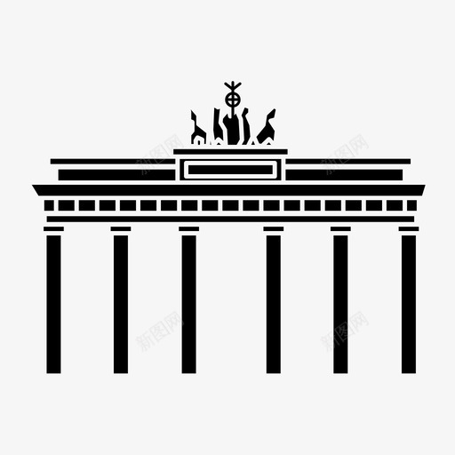 柏林勃兰登堡门德国纪念碑图标svg_新图网 https://ixintu.com 德国 柏林勃兰登堡门 纪念碑