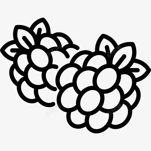 覆盆子浆果水果图标svg_新图网 https://ixintu.com 水果 水果和蔬菜 浆果 覆盆子