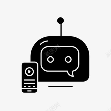 机器人和电话聊天机器人机器人图标图标