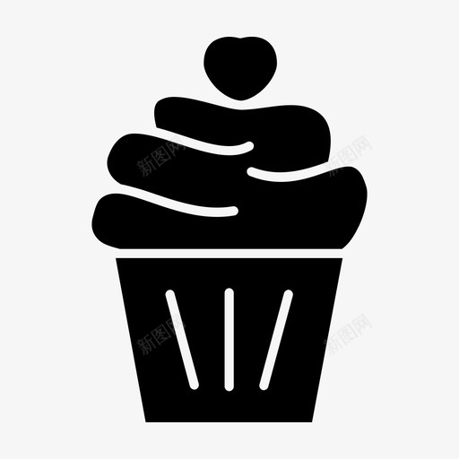 杯形蛋糕面包房甜点图标svg_新图网 https://ixintu.com 杯形蛋糕 洒布 甜点 糖霜 面包房