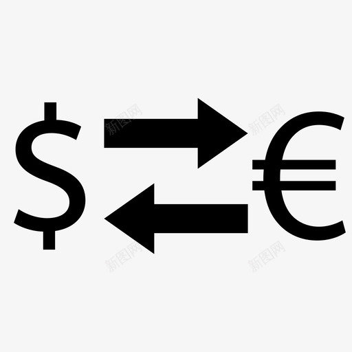 美元欧元兑换货币外汇图标svg_新图网 https://ixintu.com 外汇 美元欧元兑换 货币 金融元素