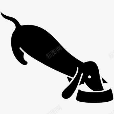 狗吃动物腊肠图标图标