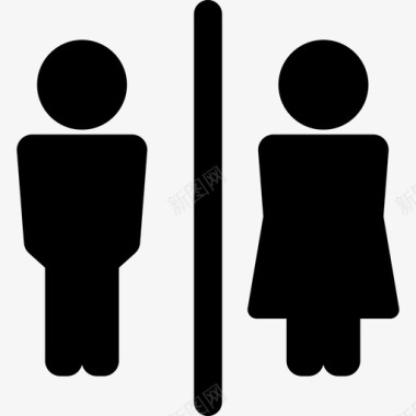 机场男女厕所地图和旗帜图标图标