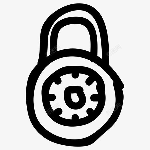 锁数字安全图标svg_新图网 https://ixintu.com 安全 手绘 数字 锁