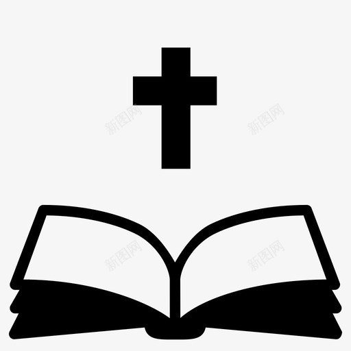 圣经书籍天主教图标svg_新图网 https://ixintu.com 书籍 圣经 天主教 开放式 来源 阅读