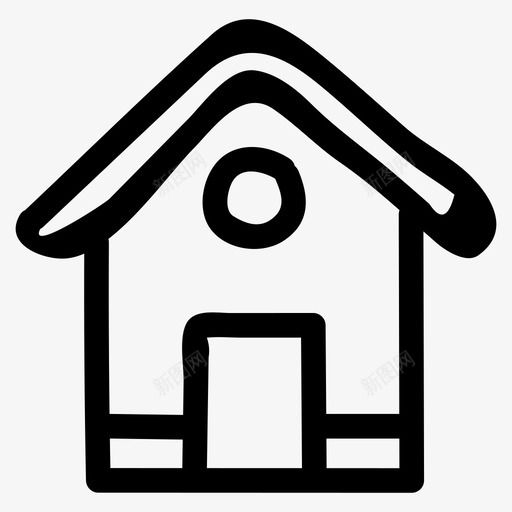 房屋建筑合同图标svg_新图网 https://ixintu.com 合同 建筑 房产 房屋 网络通讯手绘