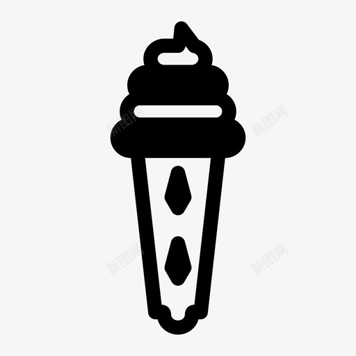 冰淇淋筒点心图标svg_新图网 https://ixintu.com 冰淇淋筒 点心