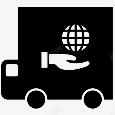 全球关怀物流送货卡车图标图标