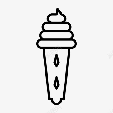 冰淇淋筒冰淇淋点心图标图标
