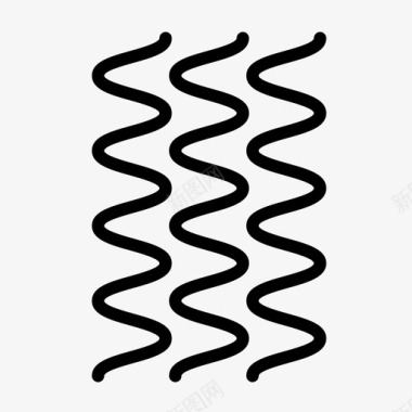 波浪形的弯曲的线条图标图标