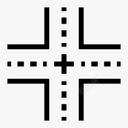 导航线十字路口桥梁交通图标高清图片