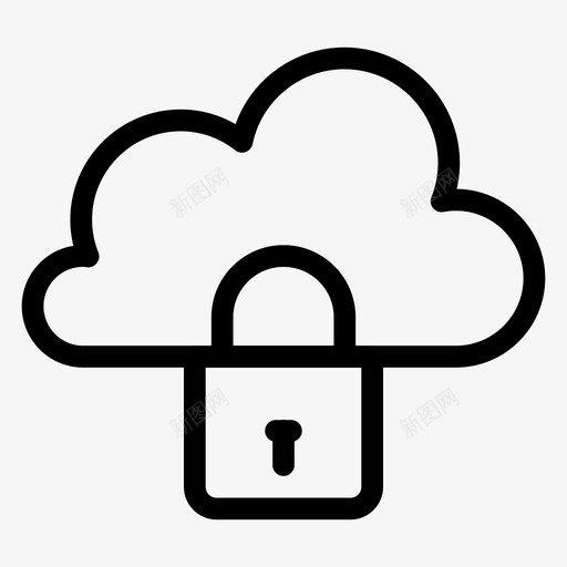 云锁密码图标svg_新图网 https://ixintu.com 云 天空 安全 安全线图标 密码 锁