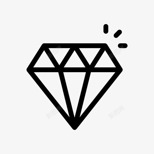 奢侈品钻石宝石图标svg_新图网 https://ixintu.com 奢侈品 宝石 珠宝 石头 网上商店 酒廊 钻石