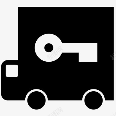 钥匙交付卡车装运图标图标