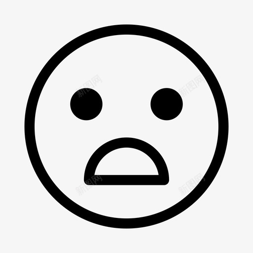 震惊的脸表情微笑图标svg_新图网 https://ixintu.com 微笑 社交网络 表情 表情微笑 震惊的脸