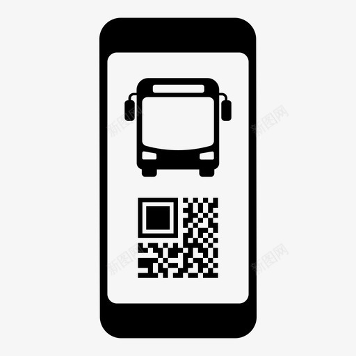 公共交通通行证电子客票移动电话图标svg_新图网 https://ixintu.com 二维码 公共交通通行证 电子客票 移动电话