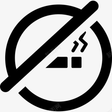 机场内禁止吸烟地图和旗帜图标图标