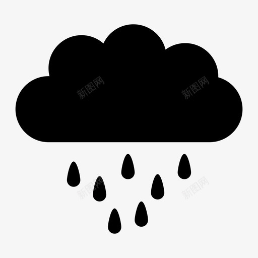 云有雨气候水滴图标svg_新图网 https://ixintu.com 云有雨 气候 水 水滴