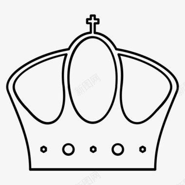 皇冠纹章线条图标图标