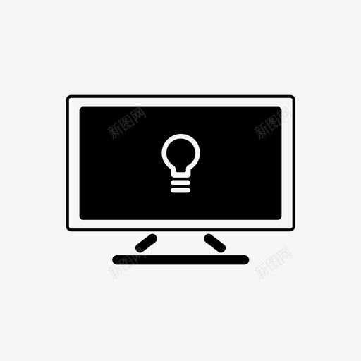 电脑灯泡桌面图标svg_新图网 https://ixintu.com 在线 显示器 桌面 灯泡 电脑