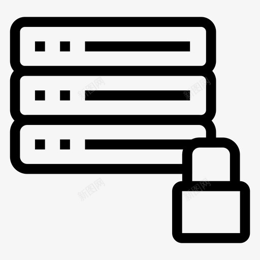 锁储物柜受保护图标svg_新图网 https://ixintu.com 保护 储物柜 受保护 存储 安全线图标 服务器 锁