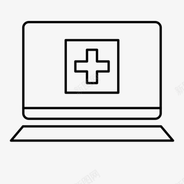 医用笔记本电脑健康医院图标图标