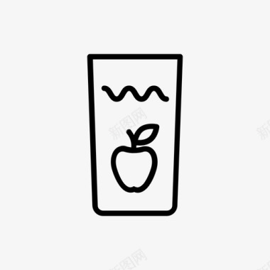 苹果汁饮料食品线图标图标