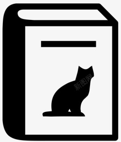 阅读的猫猫的书图书馆宠物图标高清图片