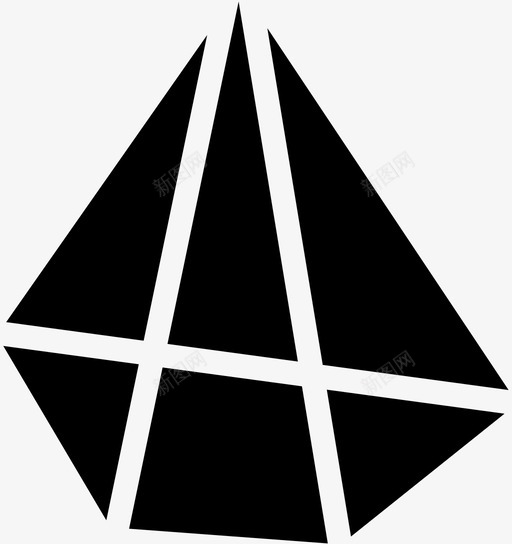金字塔三维图标svg_新图网 https://ixintu.com 三维 填充的几何图形 多边形 形状 结构 设计 金字塔